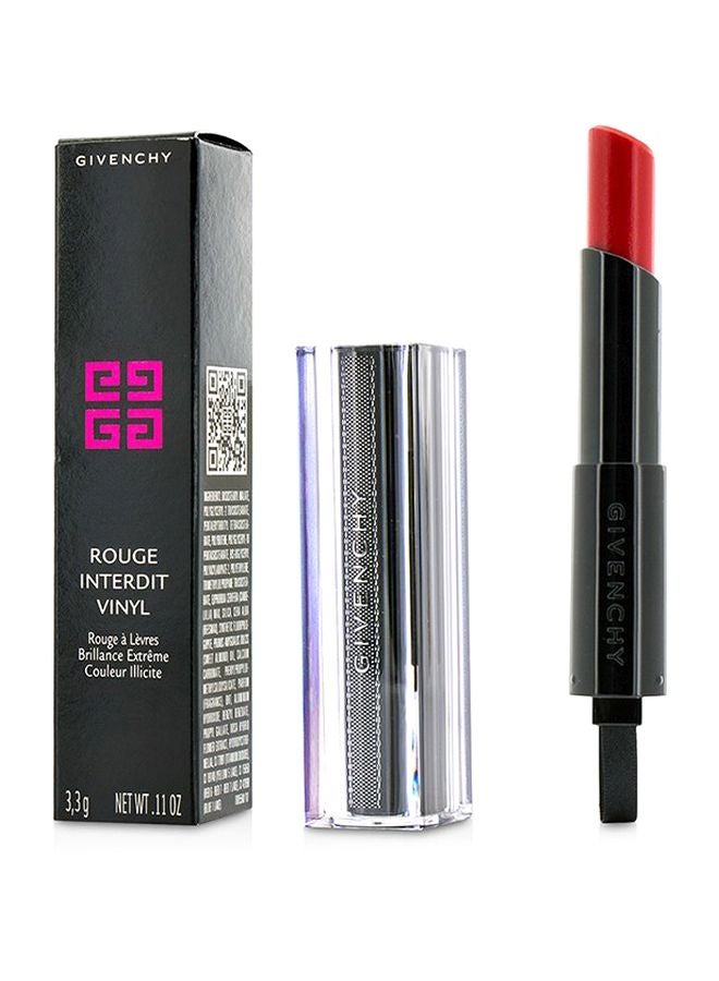 GIVENCHY Rouge Interdit Vinyl Shine Lipstick 11 Rouge Rebelle  - Image 2