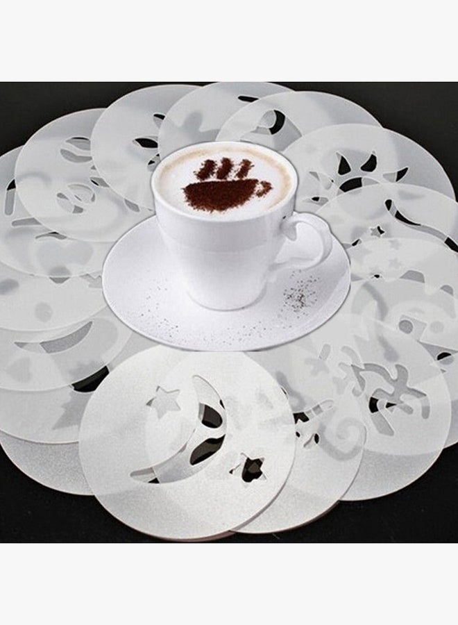 Generic 16-Piece Coffee Art Stencil Set Transparent White  - Image 2