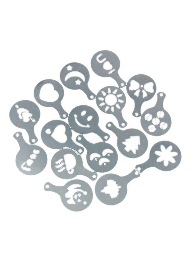 Generic 16-Piece Coffee Art Stencil Set Transparent White  - Image 3