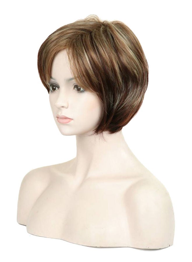 Generic Fashionable Natural Curly Short Hair Wig Brown 8inch  - Image 2