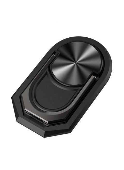 Finger Ring Pattern Mobile Phone Holder Stand Black