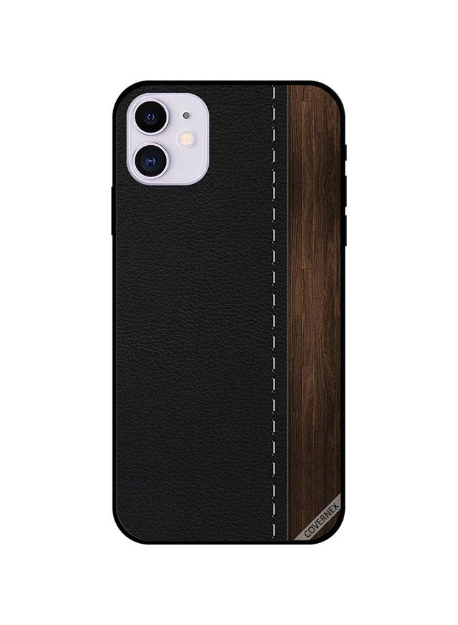 Covernex Apple iPhone 11 Protective Case Cover Printed Featuring Wood & Leather Pattern DESIGN_1002 - Image 1
