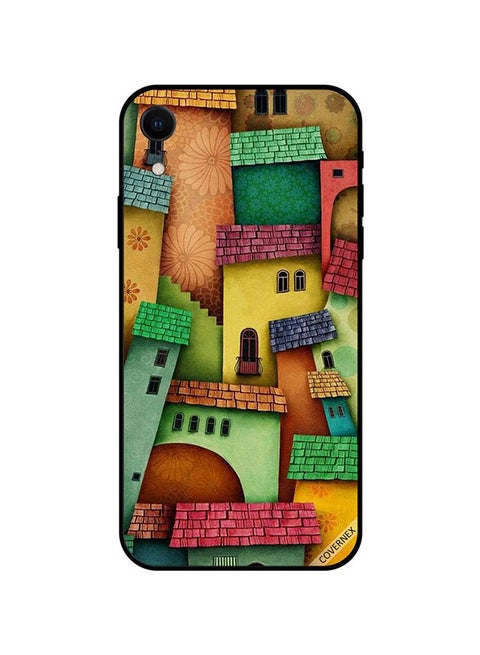 Protective Case Cover For Apple iPhone XR Colorful Houses Pattern