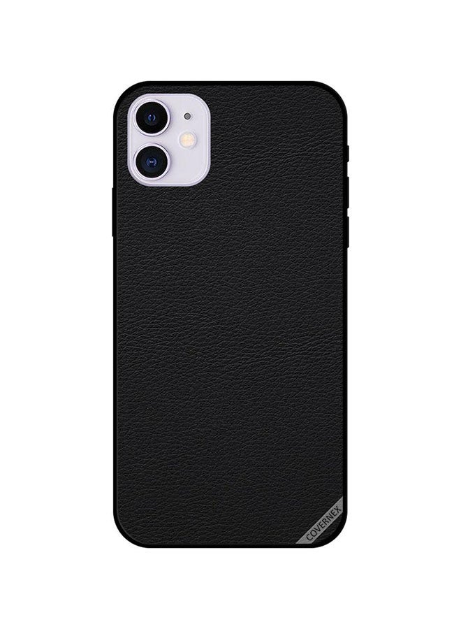 Covernex Apple iPhone 11 Protective Case Cover Printed Featuring Black Leather Pattern DESIGN_0235 - Image 1