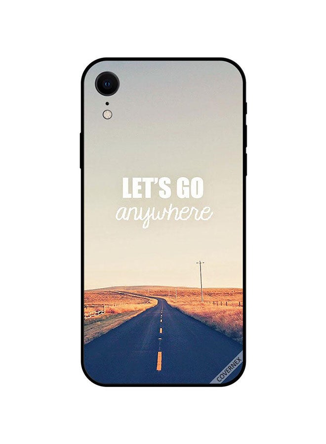 كوفرنيكس غطاء حماية واقٍ لهاتف أبل آيفون XR عبارة "Let's Go Anywhere"