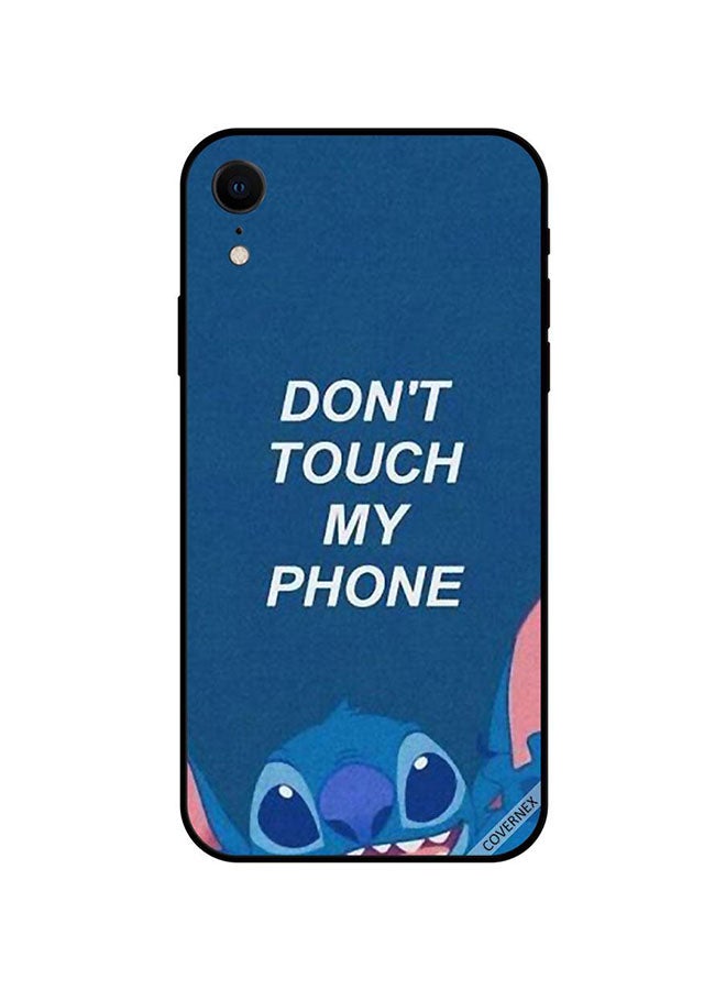 كوفرنيكس غطاء حماية واقٍ لهاتف أبل آيفون XR عبارة "Don't Touch My Phone" على خلفيةٍ8 زرقاء