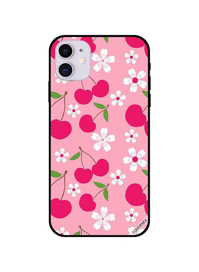Covernex Apple iPhone 11 Protective Case Cover Printed Featuring Pink Fruits & White Flowers DESIGN_0262 - Image 1