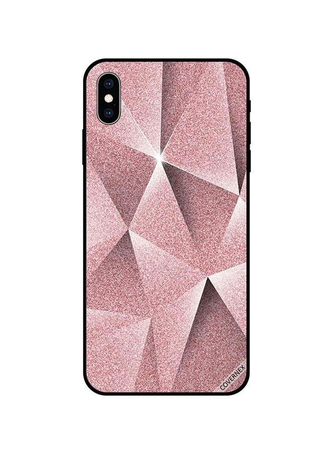 Covernex Apple iPhone XS Protective Case Cover Printed Featuring Peach Pyramid Glitters Pattern DESIGN_0933 - Image 1