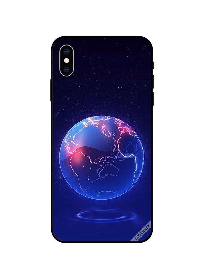 Covernex Apple iPhone XS Protective Case Cover Printed Featuring Globe Blue Pattern DESIGN_1085 - Image 1