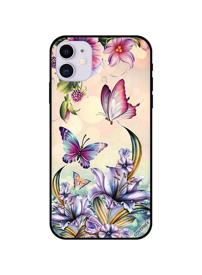 Covernex Apple iPhone 11 Protective Case Cover Printed Featuring Pink Multi Color Butterflies DESIGN_0266 - Image 1