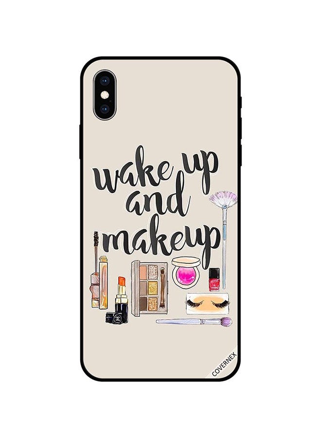 كوفرنيكس غطاء حماية واقٍ لهاتف أبل آيفون XS تصميم بطبعة Wake Up & Make Up - Image 1