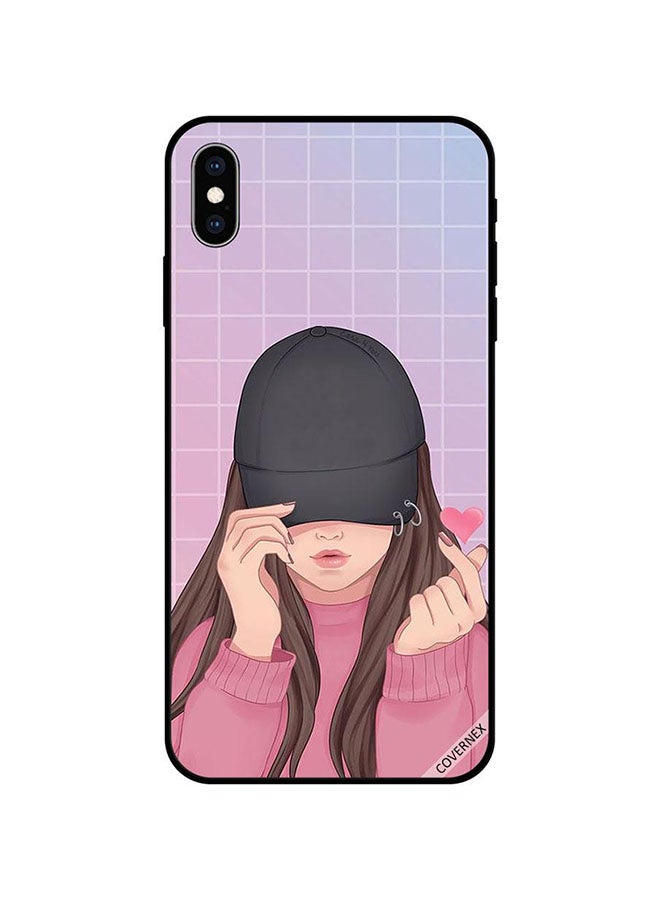 كوفرنيكس غطاء حماية واقٍ لهاتف أبل آيفون XS فتاة بقبعة سوداء اللون وطقة أصابع تعبر عن الحب