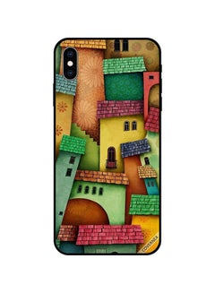 Protective Case Cover For Apple iPhone XS Colorful Houses Pattern