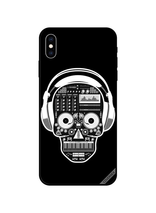 كوفرنيكس غطاء حماية واقٍ لهاتف أبل آيفون XS طبعة جمجمة بتصميم استوديو احترافي بالأبيض والأسود - Image 1