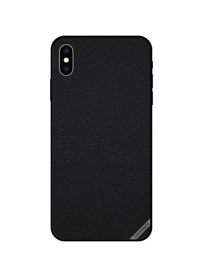 Covernex Apple iPhone X Protective Case Cover Printed Featuring Black Leather Pattern DESIGN_0235 - Image 1