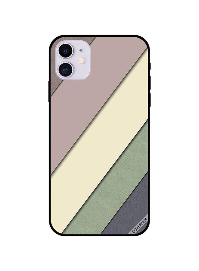 Covernex Apple iPhone 11 Protective Case Cover Printed Featuring Multi Color Plain Strips Pattern DESIGN_0920 - Image 1