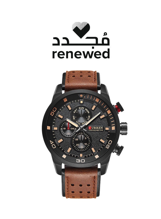 كارين مُجدد - ساعة يد كرونوغراف مقاومة للماء بسوار من الجلد طراز WT-CU-8250-B للرجال - Image 1