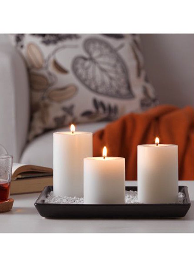 Generic - Set Of 3 Scented Block Candle White 14 x 13 x 11cm - Image 1