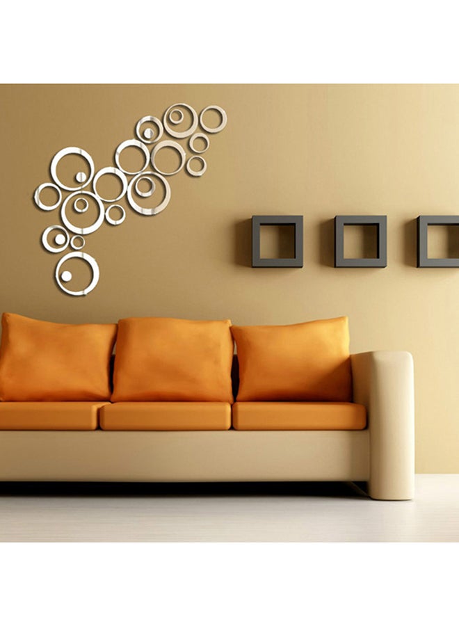 أوتاد - ملصق جداري بتصميم مرآة ثلاثية الأبعاد فضي - Image 1