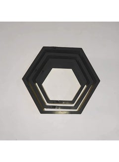 WYSADA 3-Piece Wall Hexagon Set Black  - Image 2