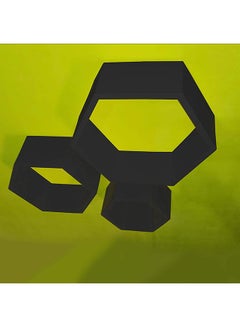 WYSADA 3-Piece Wall Hexagon Set Black  - Image 3