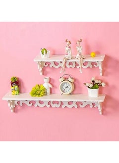 Bluelans Carved Hollow Wall Hanging Rack Shelf White 46x9centimeter  - Image 4