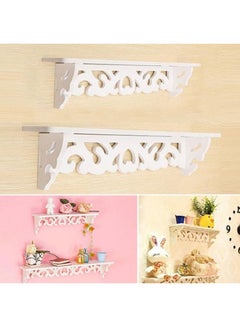 Bluelans Carved Hollow Wall Hanging Rack Shelf White 46x9centimeter  - Image 5