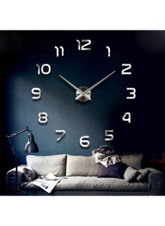 Timelike DIY 3D Acrylic Frameless Figure Decal Wall Clock Silver  - Image 3