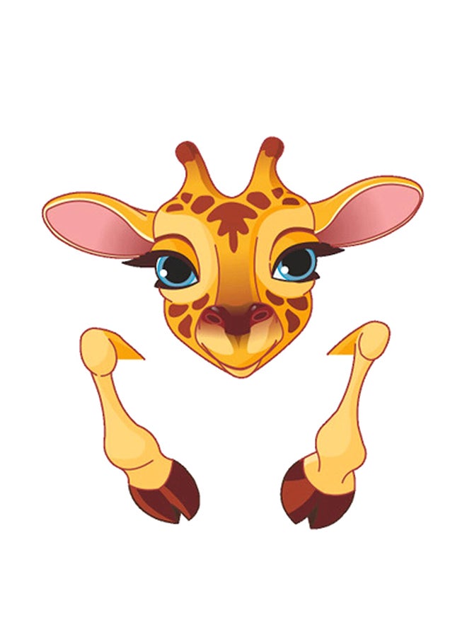 QiaoKai 4-Piece Removable 3D Cartoon Animal Wall Sticker Multicolour 10x10cm  - Image 5