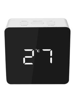 LED Digital Desktop Mirror Alarm Clock Black/White