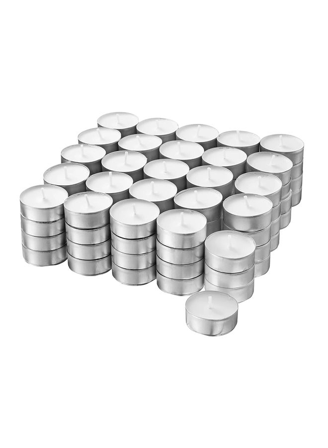 Generic 100-Piece GLIMMA Non-Scented Tea Light Set Silver/White  - Image 2