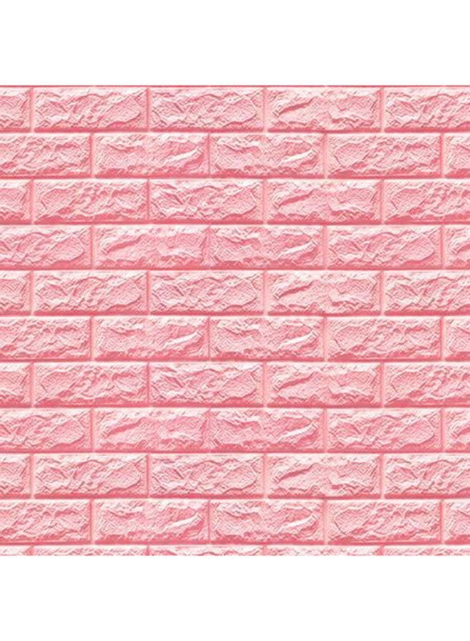 سايتلونجز ملصق للجدار بشكل أحجار طوب ثلاثية الأبعاد وردي 70x77x0.5سم - Image 2