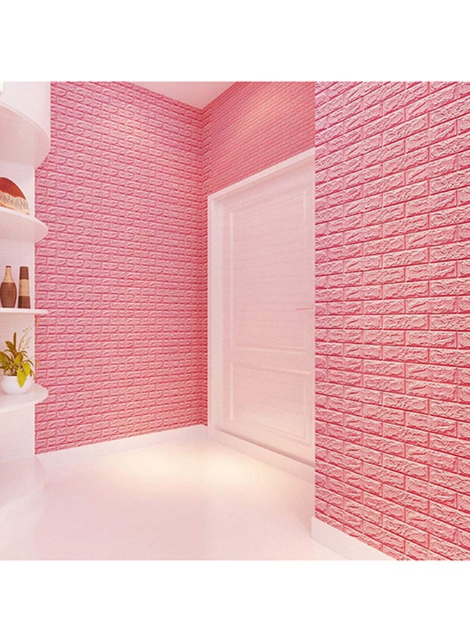سايتلونجز ملصق للجدار بشكل أحجار طوب ثلاثية الأبعاد وردي 70x77x0.5سم - Image 3
