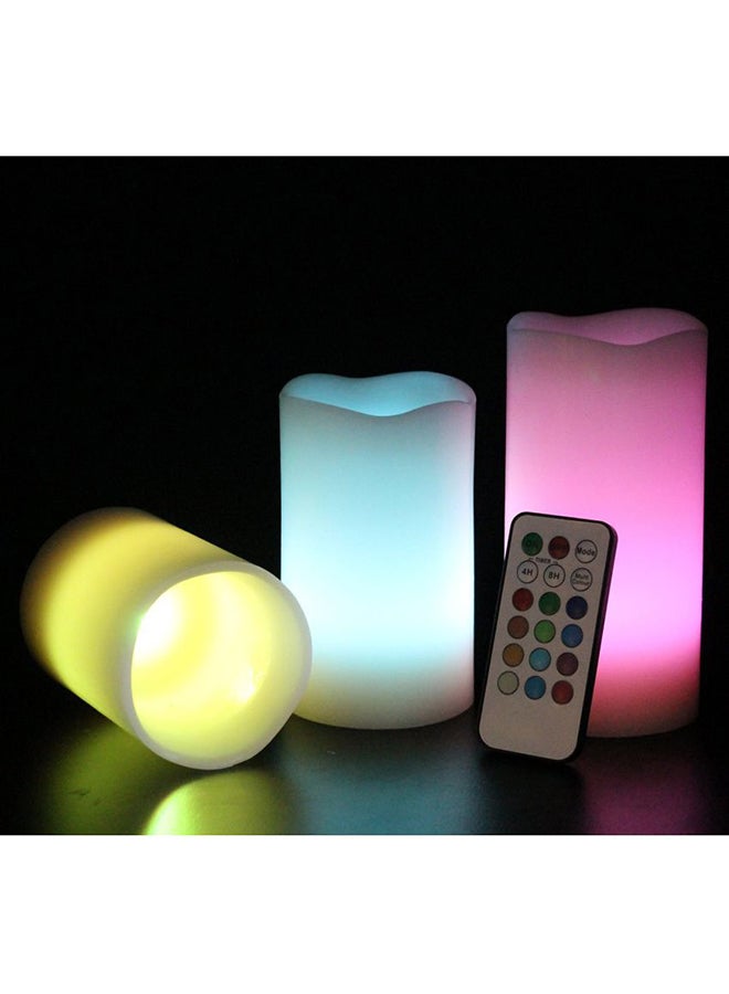 3-Piece LED Candle With Remote Control White  - Image 3