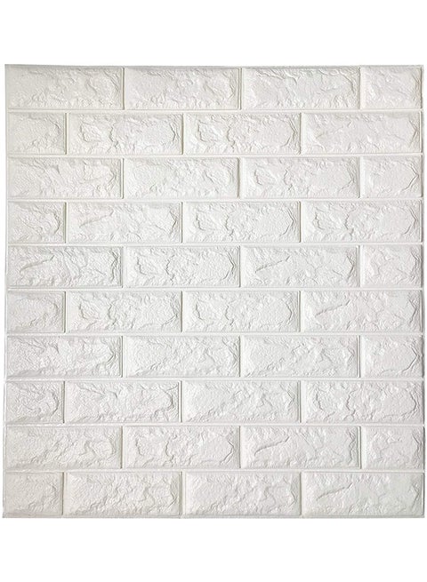ملصق جداري ثلاثي الأبعاد بتصميم طوب أبيض 70x77سم