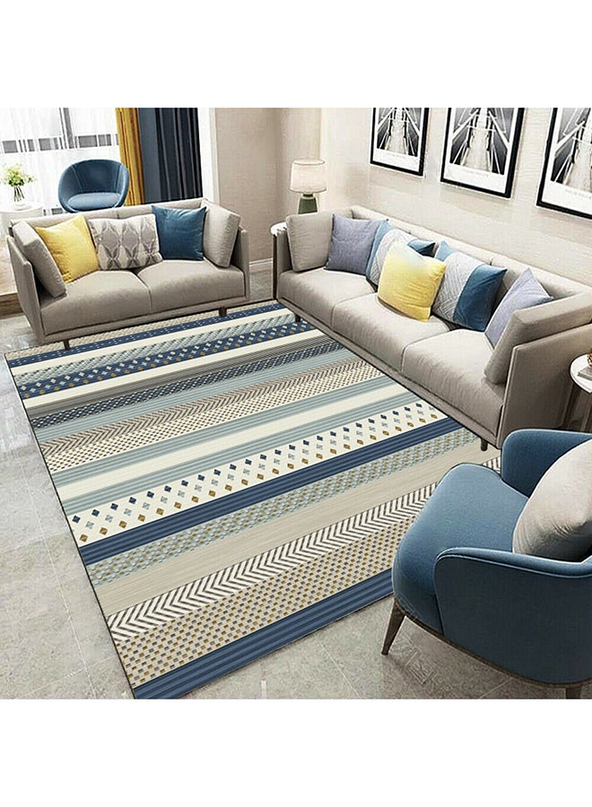GOOTOY Interior Remodeling Warm Living Luxurious Printed Rectangular Anti-Slip Carpet Blue/Beige/Grey 140x200cm - Image 4