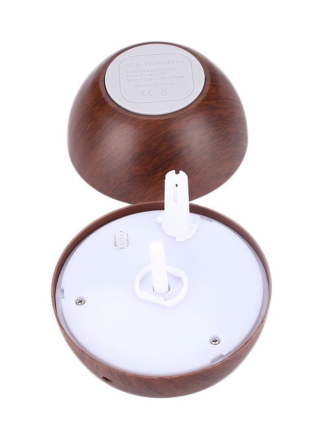 Home Round Wooden Air Aroma Essential Oil Diffuser Beige 10 x 9.5cm - Image 3