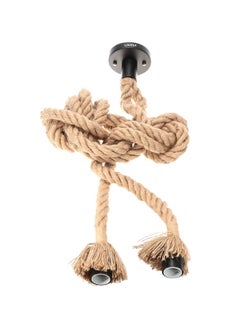 LIXADA Double Head Rope Hanging Ceiling Light Beige/Black 100cm  - Image 1