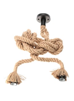 LIXADA Double Head Rope Hanging Ceiling Light Beige/Black 100cm  - Image 3