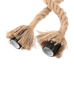 LIXADA Double Head Rope Hanging Ceiling Light Beige/Black 100cm  - Image 4