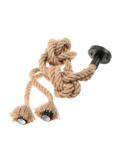 LIXADA Double Head Rope Hanging Ceiling Light Beige/Black 100cm  - Image 2