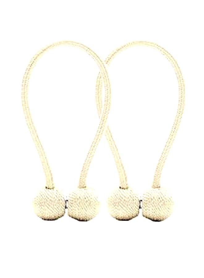 Deals for Less 2-Piece Classic Design Magnetic Curtain Holder Cream 45centimeter  - Image 1