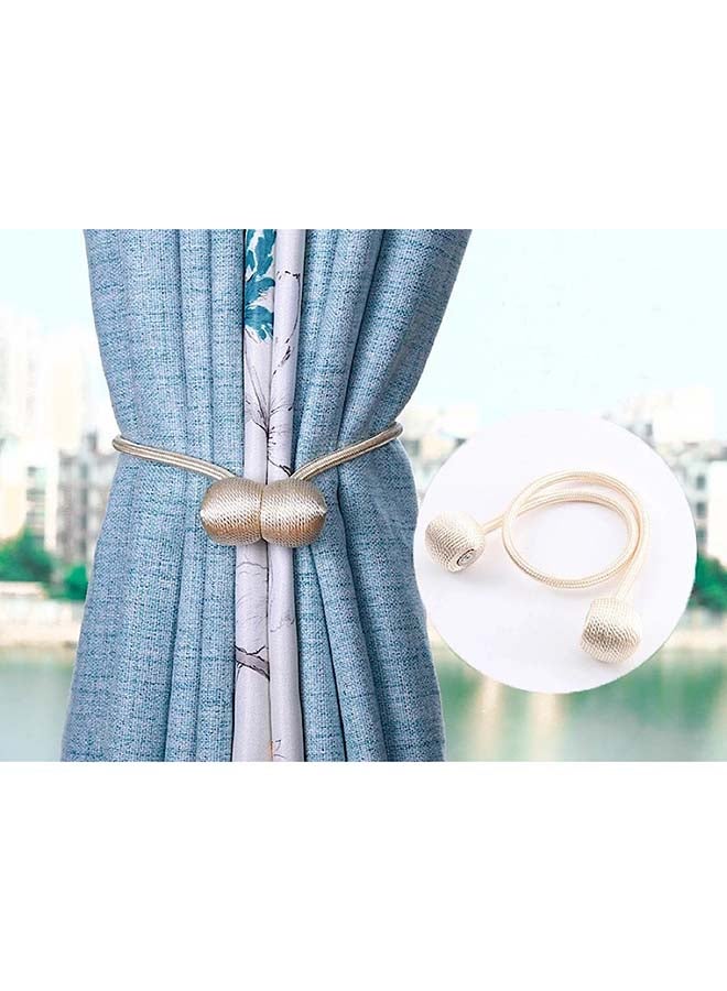 Deals for Less 2-Piece Classic Design Magnetic Curtain Holder Cream 45centimeter  - Image 3