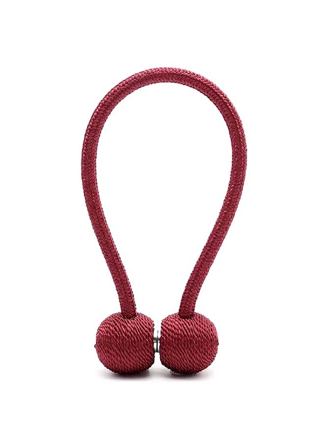 Deals for Less 2-Piece Solid Design Magnetic Curtain Holder Maroon 45centimeter - Image 3
