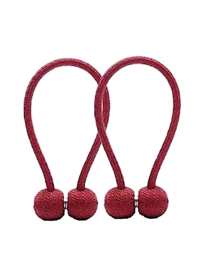 Deals for Less 2-Piece Solid Design Magnetic Curtain Holder Maroon 45centimeter - Image 1