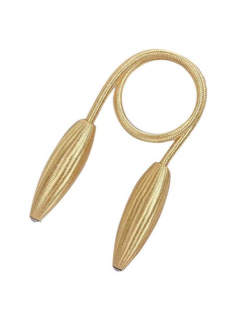 2-Piece Exquisite Design Magnetic Curtain Holder Gold 55centimeter