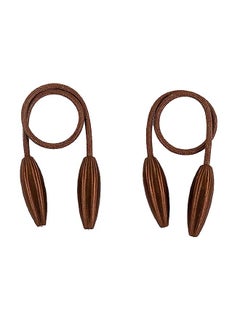 Deals for Less 2-Piece Exquisite Design Magnetic Curtain Holder Brown 55cm  - Image 1