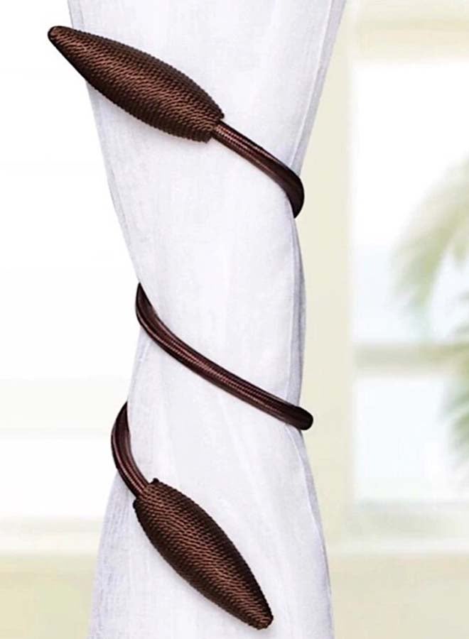 Deals for Less 2-Piece Exquisite Design Magnetic Curtain Holder Brown 55cm  - Image 3