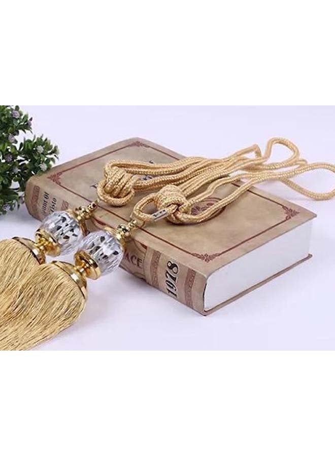 Deals for Less 2-Piece Tassel Tieback Curtain Holder Gold 67cm  - Image 2