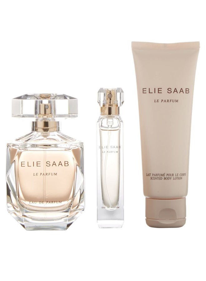إيلي صعب مجموعة هدايا عطر لو بيرفيوم من 3 قطع Le Perfume EDP 90 ml, Le Perfume EDP 10 ml And Body Lotion 75 ml 